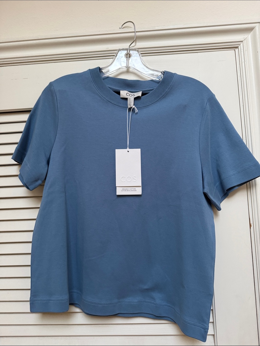 COS Men’s Short Sleeve Crewneck T-Shirt in Slate Blue